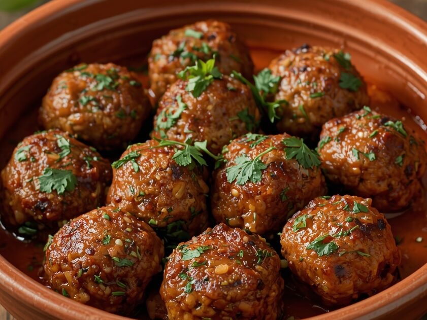 Hidden veggie meatballs with grated carrots, zucchini, and spinach on rustic board