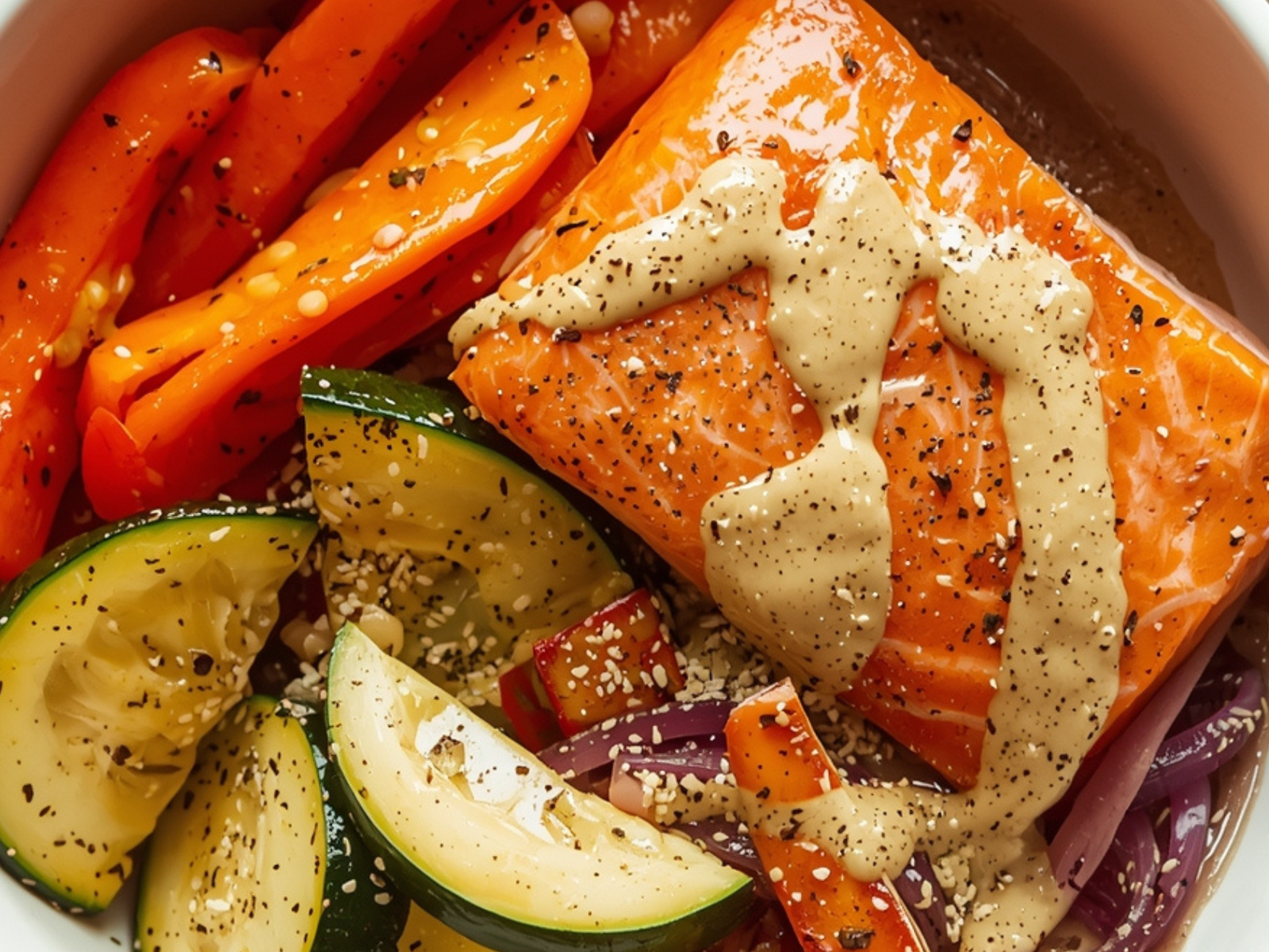 Beef and sweet potato skillet with garlic sautéed greens in a cast iron pan