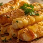 Crispy golden cheesy taco sticks on a rustic serving board, perfect for quick family dinners and budget-friendly meals.