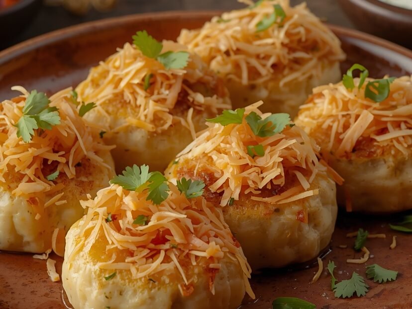 pupusas salvadoriennes garnies de fromage chicharrón et loroco avec curtido et salsa tomate