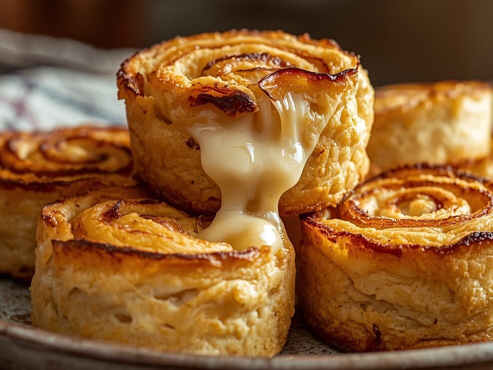Basket of golden cheesy garlic rolls, perfect for serving at the table