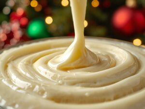 Smooth buttermilk mixture in a bowl