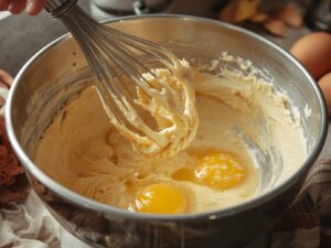 Smooth apple cider cheesecake batter