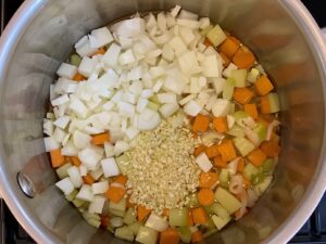 Sautéed vegetables in Dutch oven