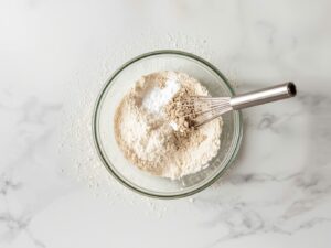 Dry ingredients mixed for French butter cake