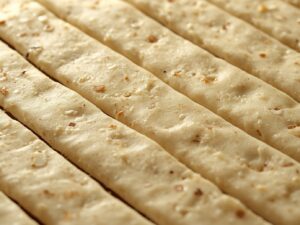 Dough cut into 1.5-inch strips