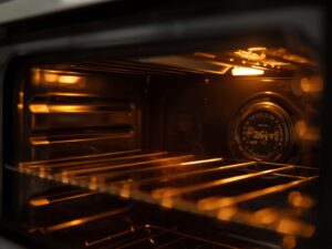 Preheated oven at 375°F ready for taco sticks